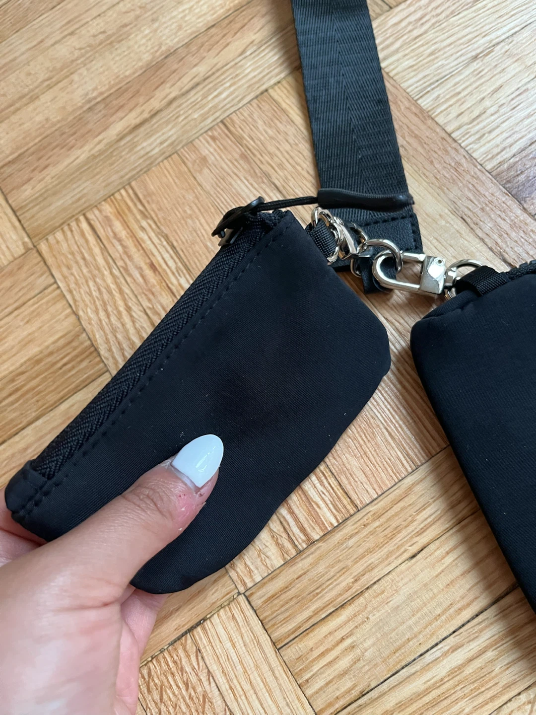 Black Dual Pouch Wristlet Wallet Keychain – Brand New - photo 5