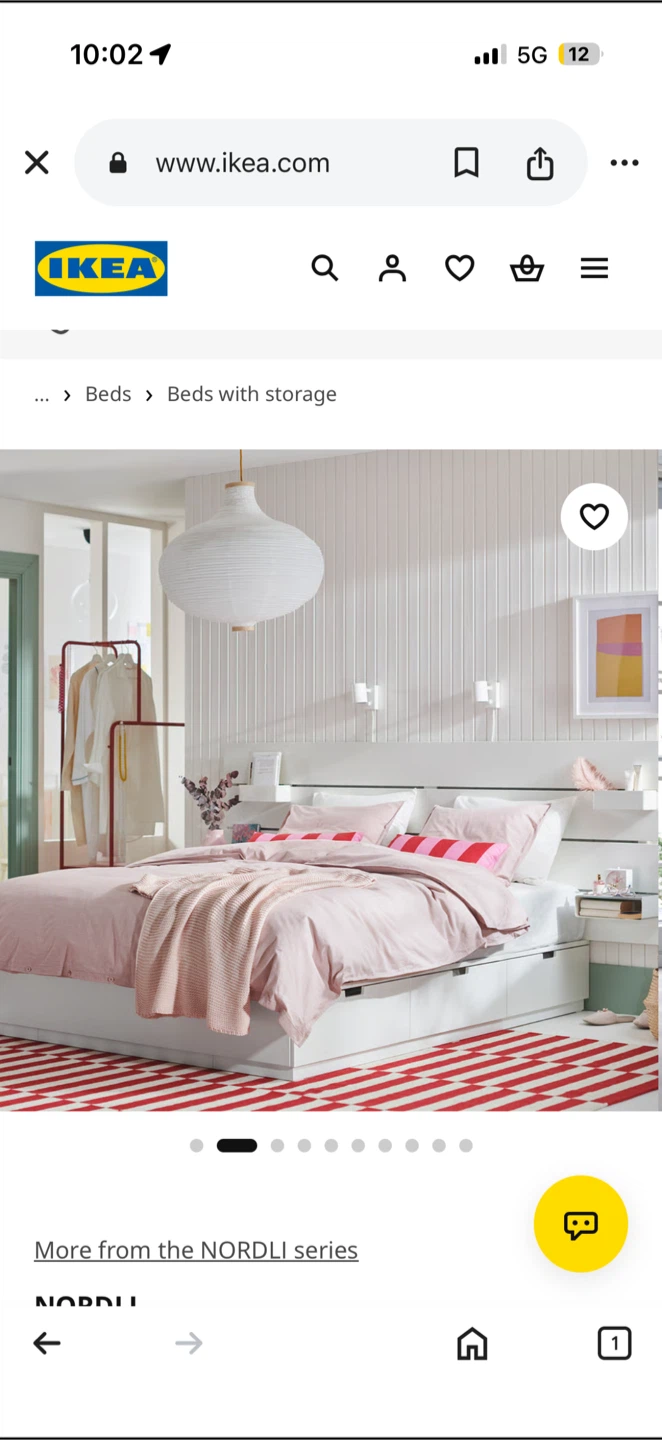 IKEA NORDLI Bed Frame with Storage and Headboard - photo 3