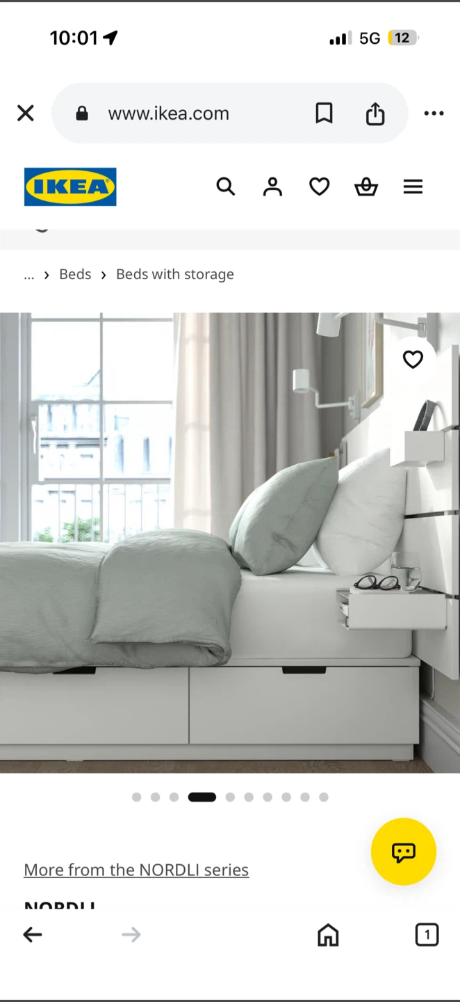 IKEA NORDLI Bed Frame with Storage and Headboard - photo 4