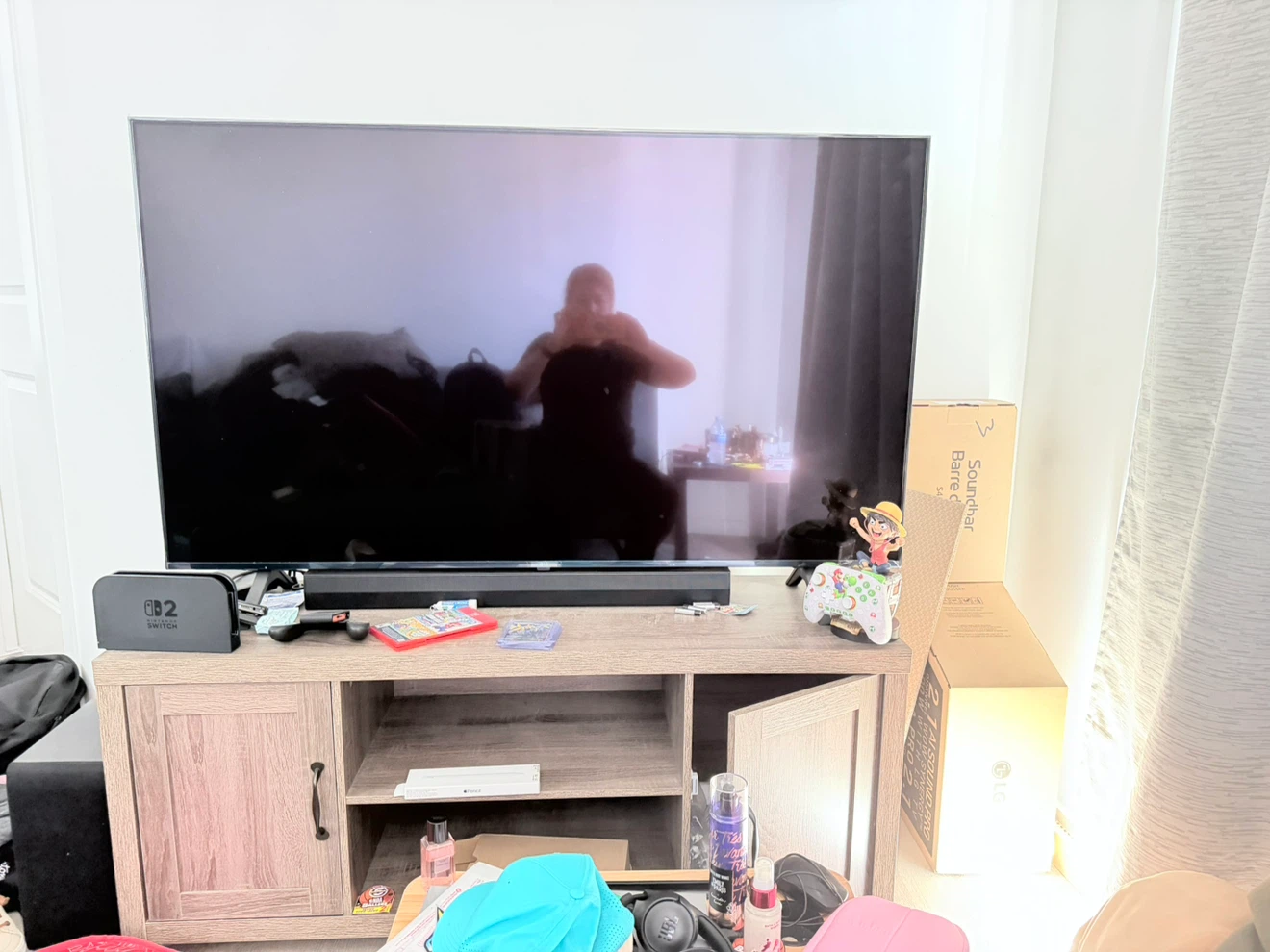 LG 55” TV & LG Soundbar  including the tv table
