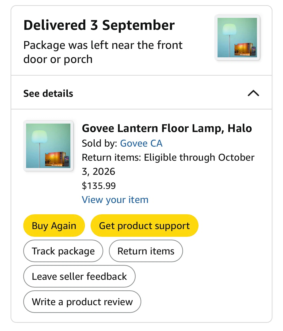 Govee Lantern Floor Lamp - Like New - photo 3