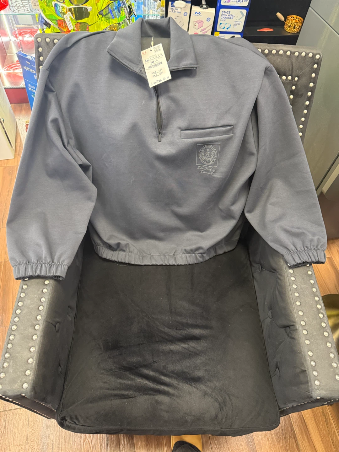 Zara Grey Half-Zip Pullover