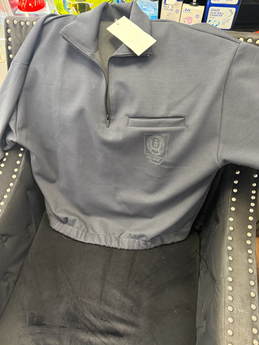 Zara Grey Half-Zip Pullover - photo 2