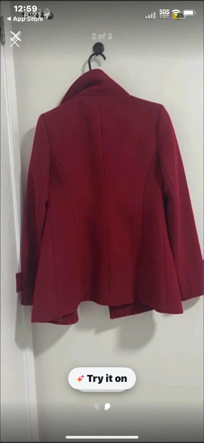 Babaton aritzia Red Wool-Blend Peacoat - photo 2