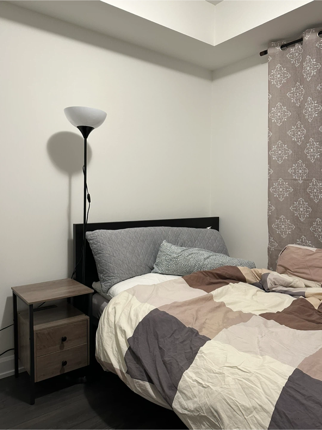 Double Ikea malm bed frame with foam mattress