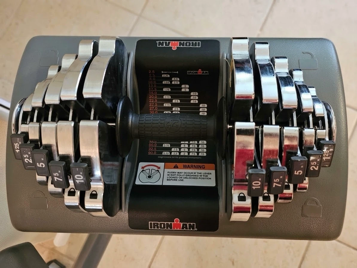 Chrome Ironman Adjustable Dumbbells (up to 55lbs) with Stand - photo 2