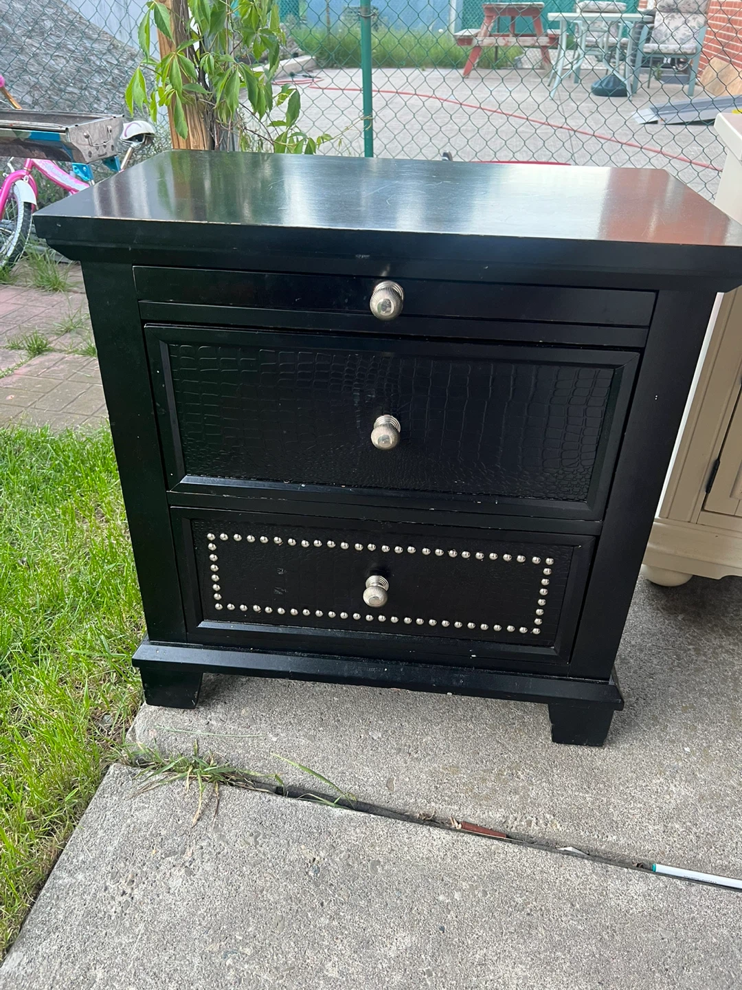 Black Nightstand with Two Drawers - photo 2