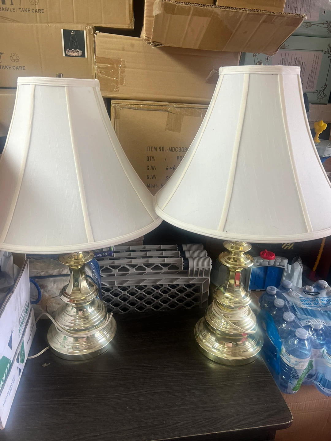 Set of Two Brass Table Lamps - photo 2