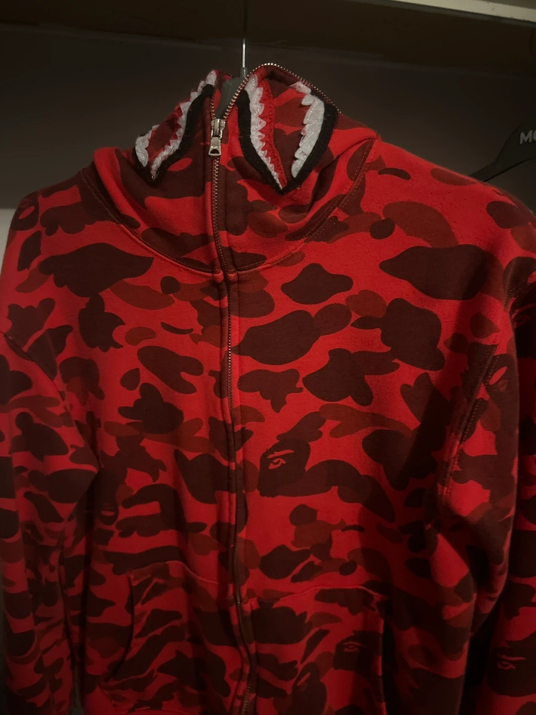 BAPE Red Camo Shark Full-Zip Hoodie - photo 2