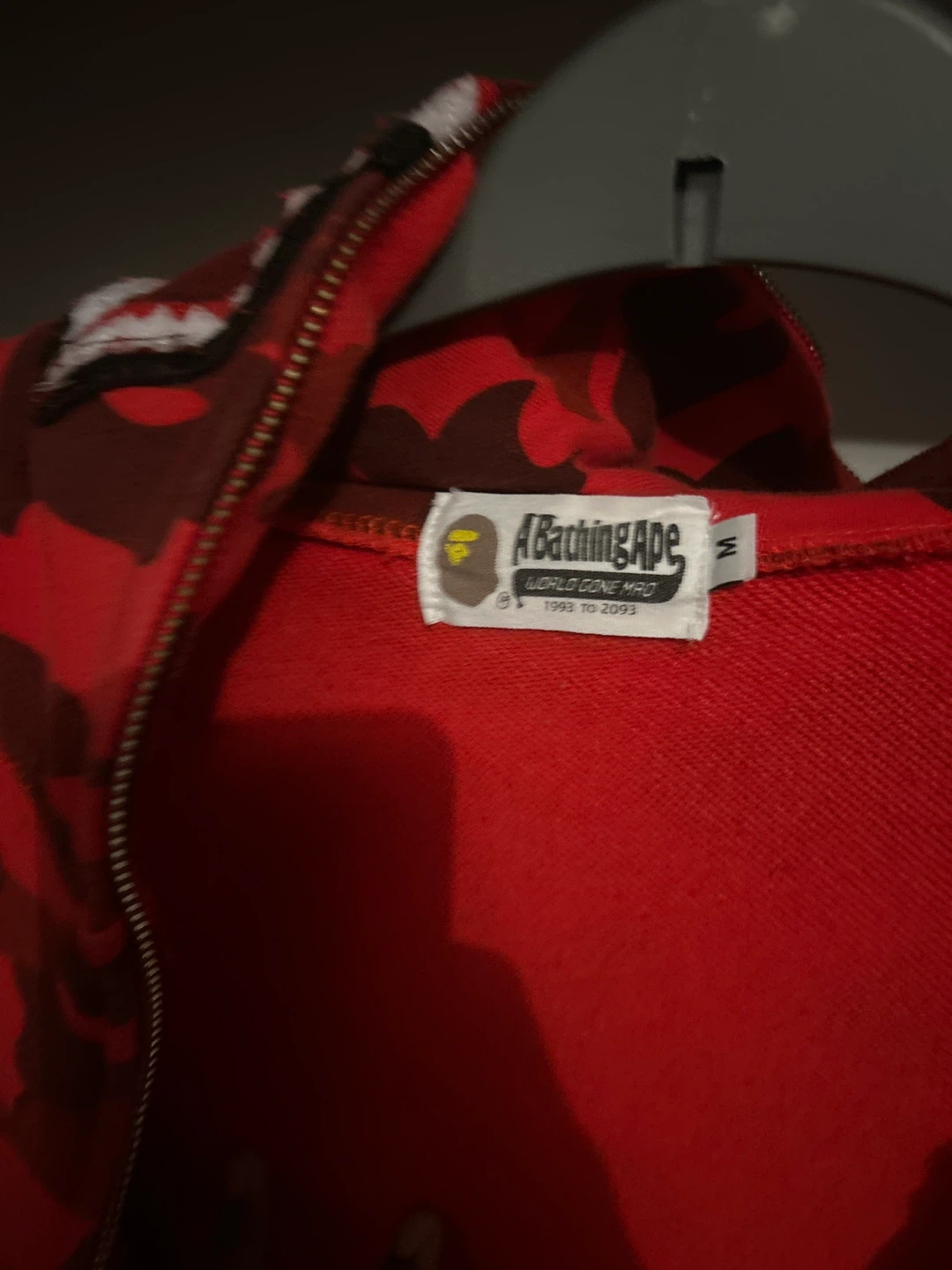BAPE Red Camo Shark Full-Zip Hoodie - photo 5