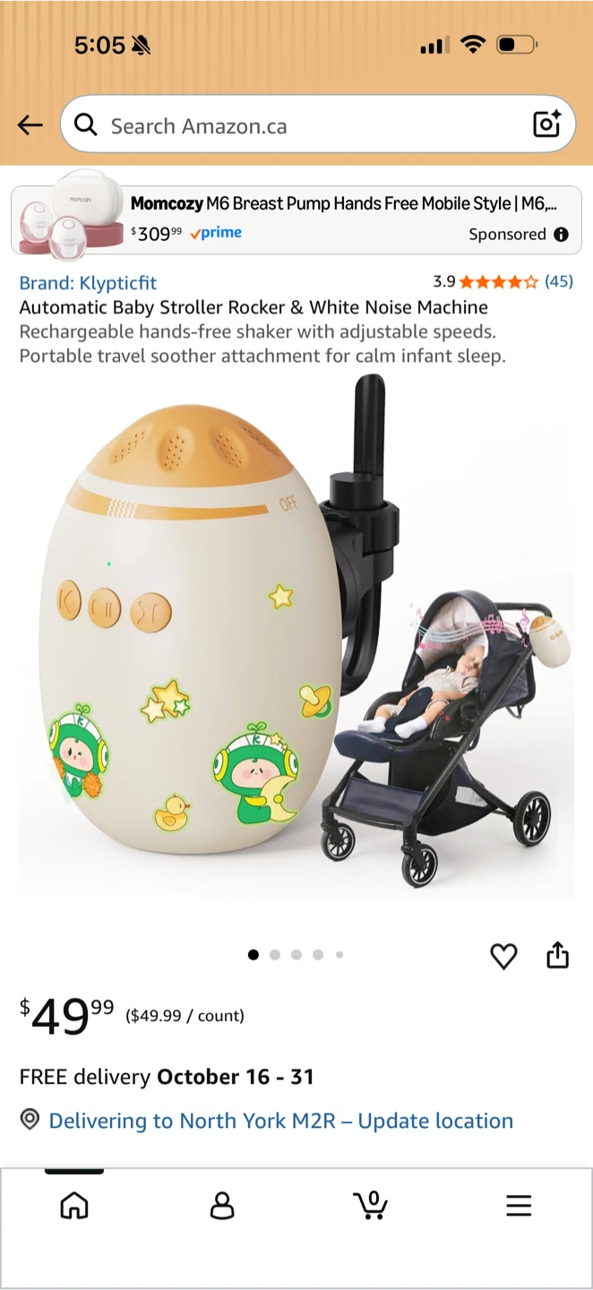 Klypticfit Automatic Stroller Rocker & White Noise Machine