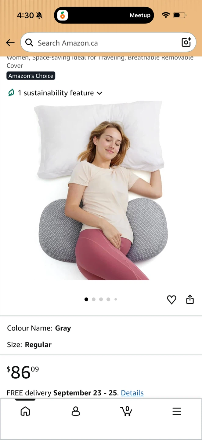 Momcozy W-Shaped Portable Pregnancy Pillow