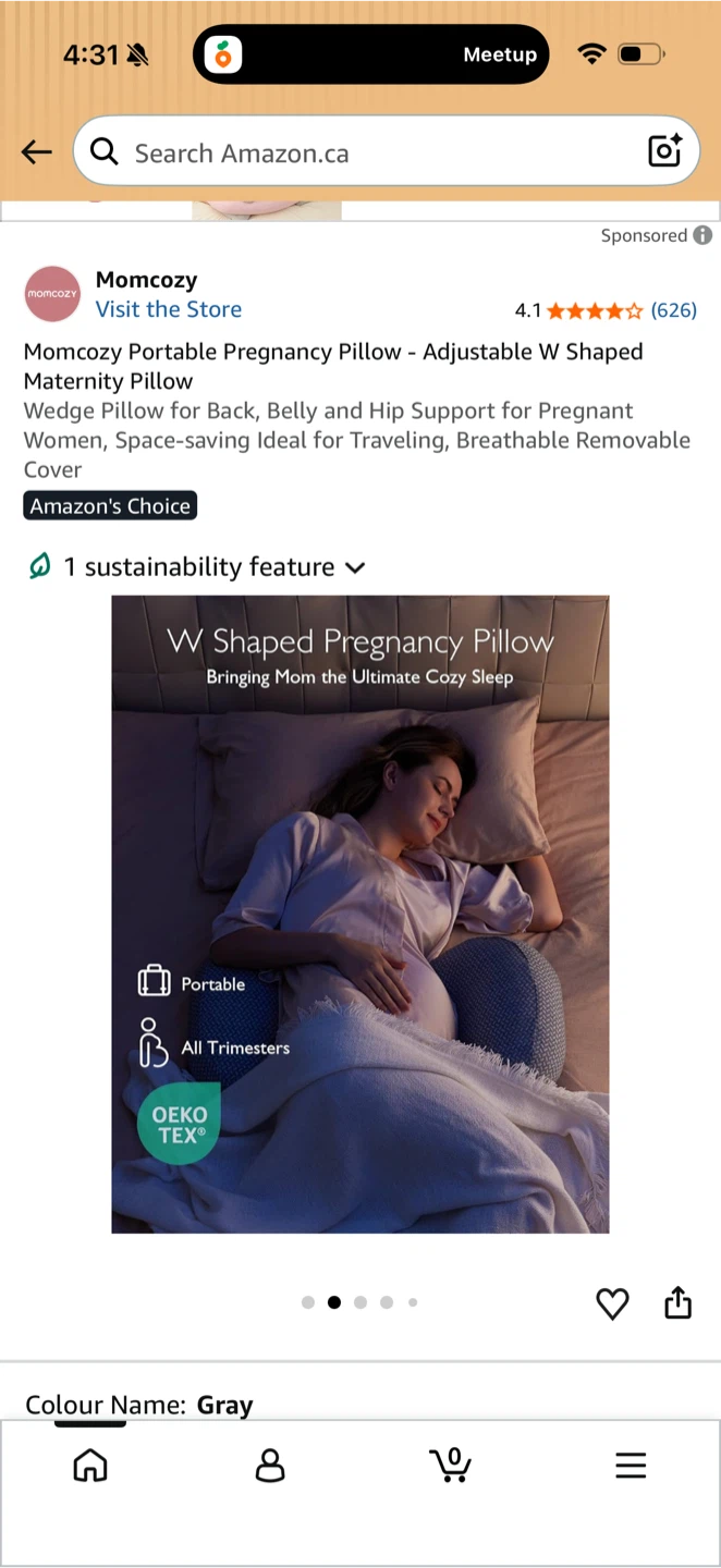 Momcozy W-Shaped Portable Pregnancy Pillow - photo 2