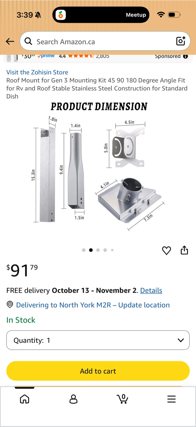 Zohisin Roof Mount Kit for Gen 3 - photo 2