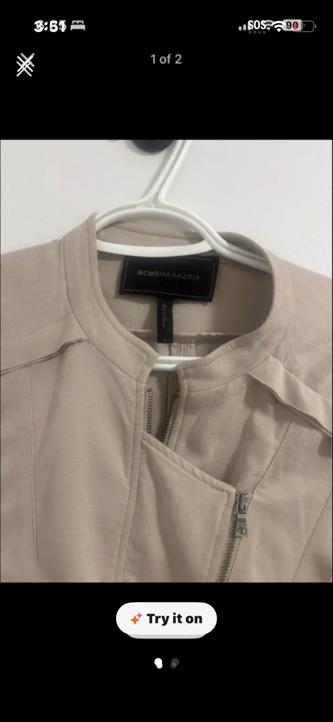 BCBGMAXAZRIA Beige Moto Jacket