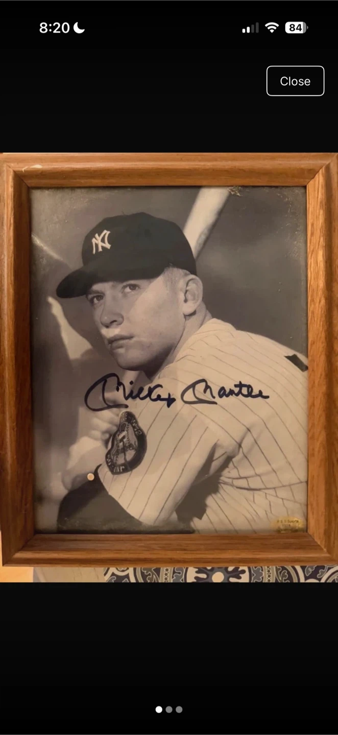 Authentic Mickey Mantle Signed 8x10 Photo - (Framed w/ COAs)