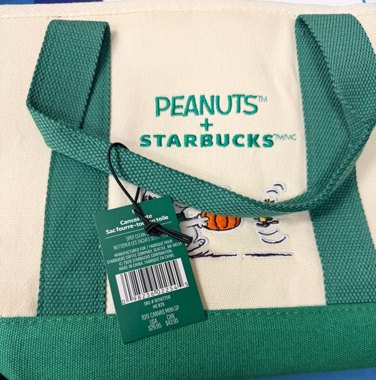Peanuts, Starbucks, tote bag