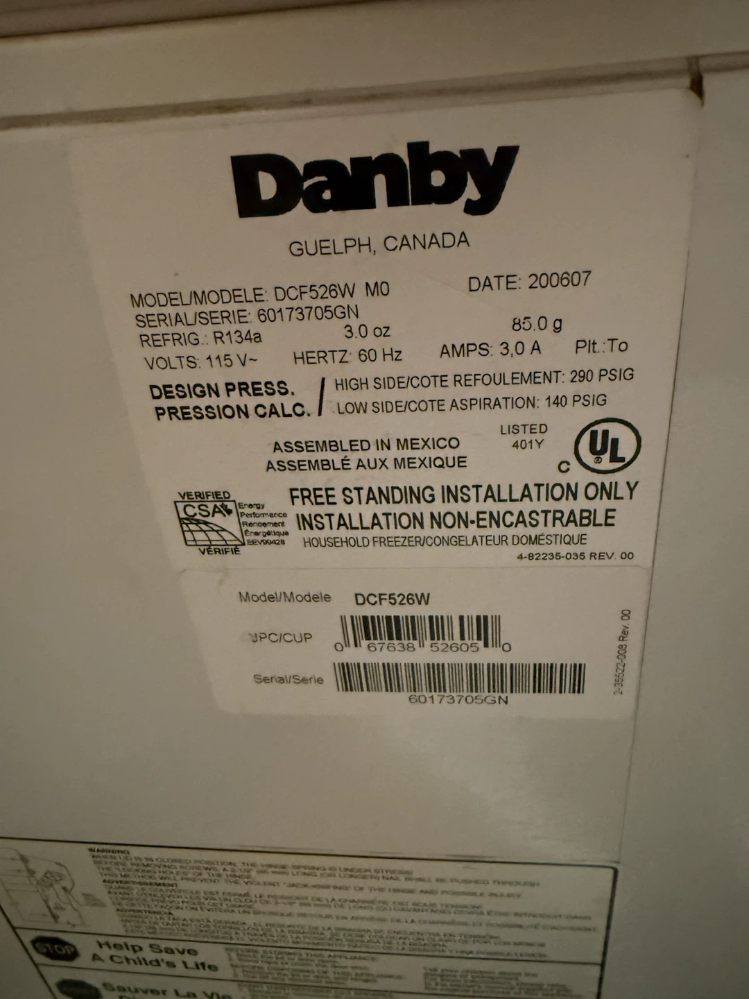 Danby Premiere Chest Freezer DCF526W - photo 2