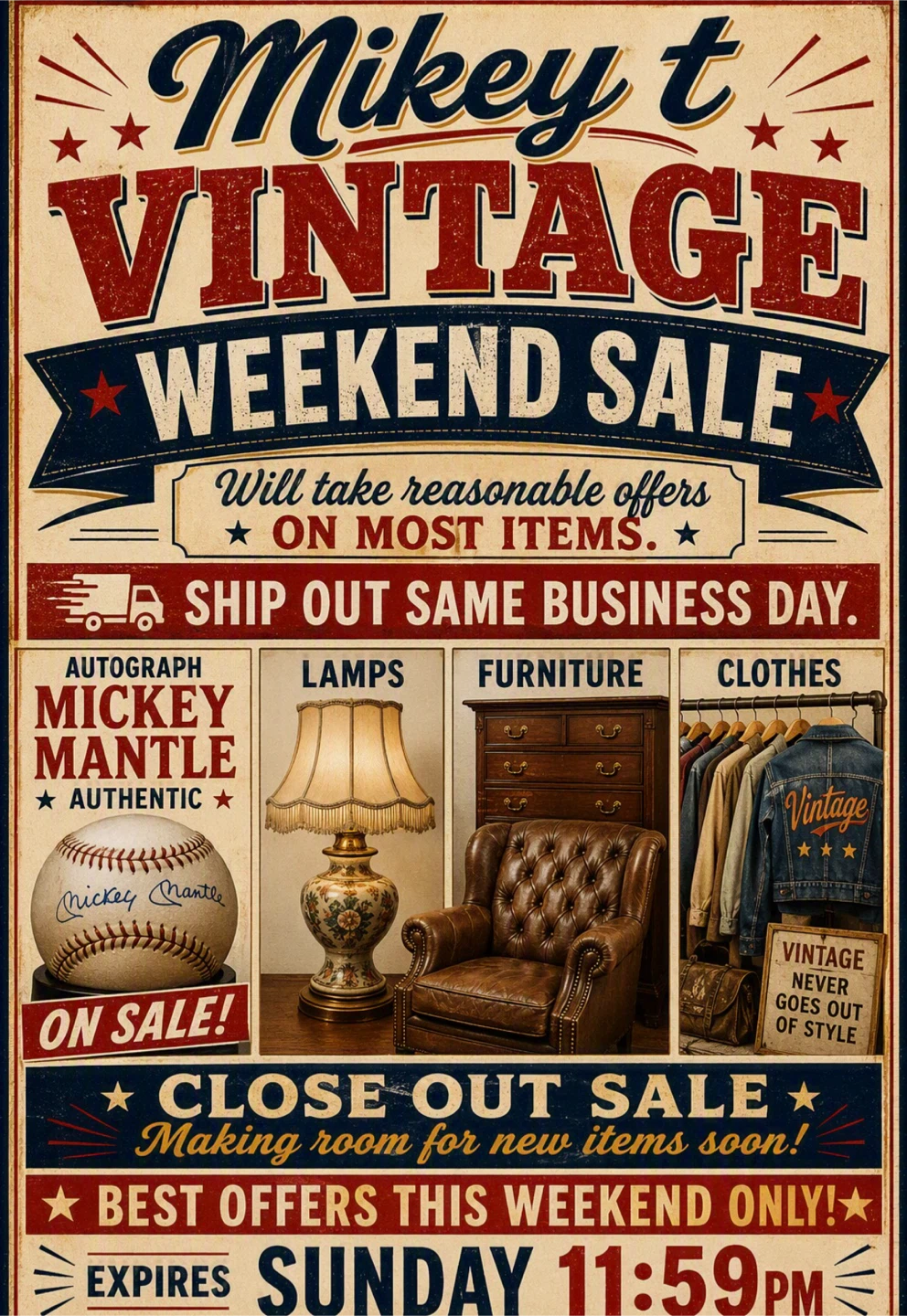Mikey T Vintage Weekend Sale