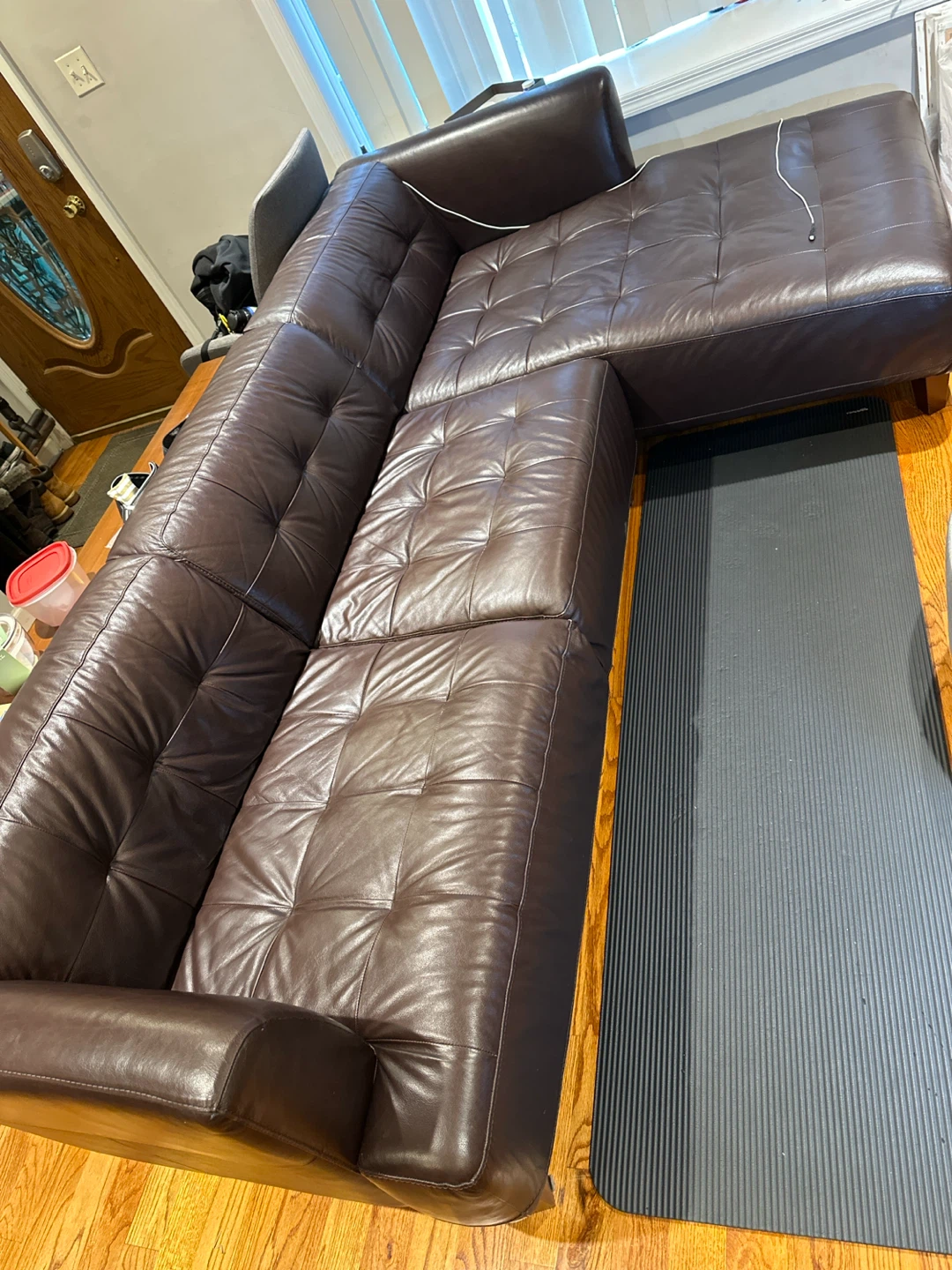 Dark Brown Leather Sectional Sofa