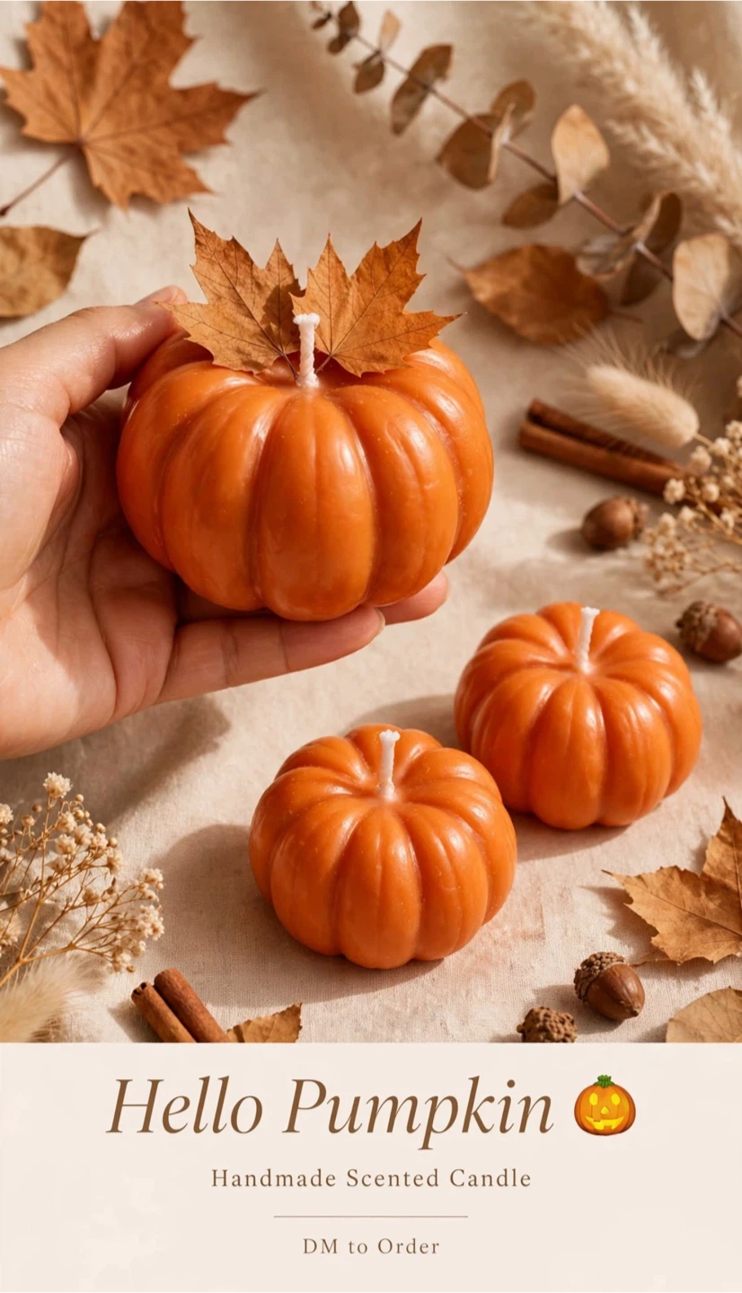 Handmade Hello Pumpkin Scented Candles