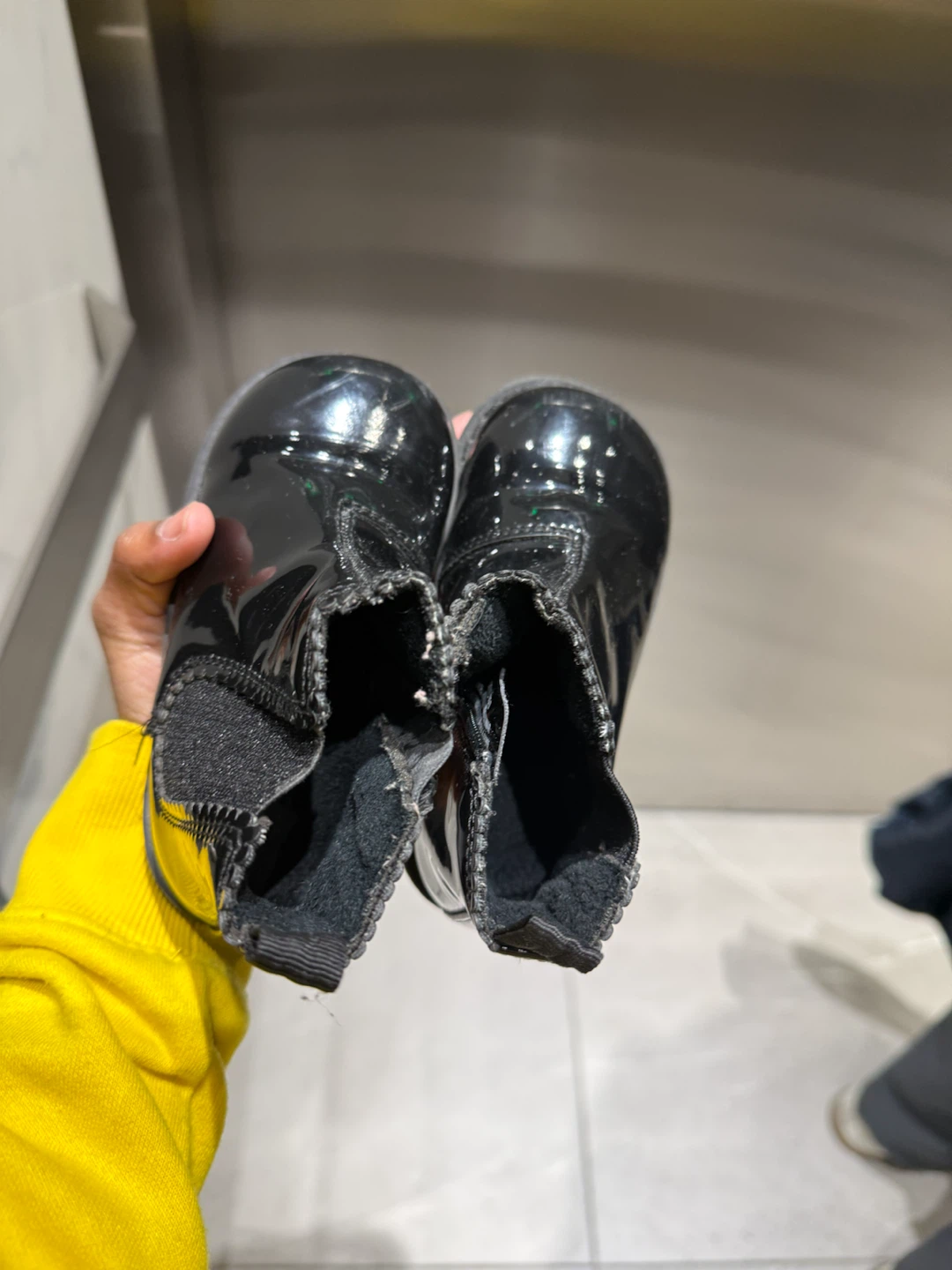 H&M Black Patent Boots Size 22 - photo 2