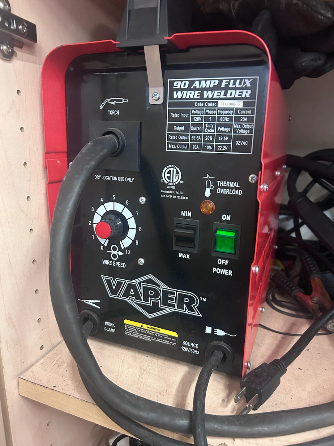 Vaper 90 Amp Flux Wire Welder
