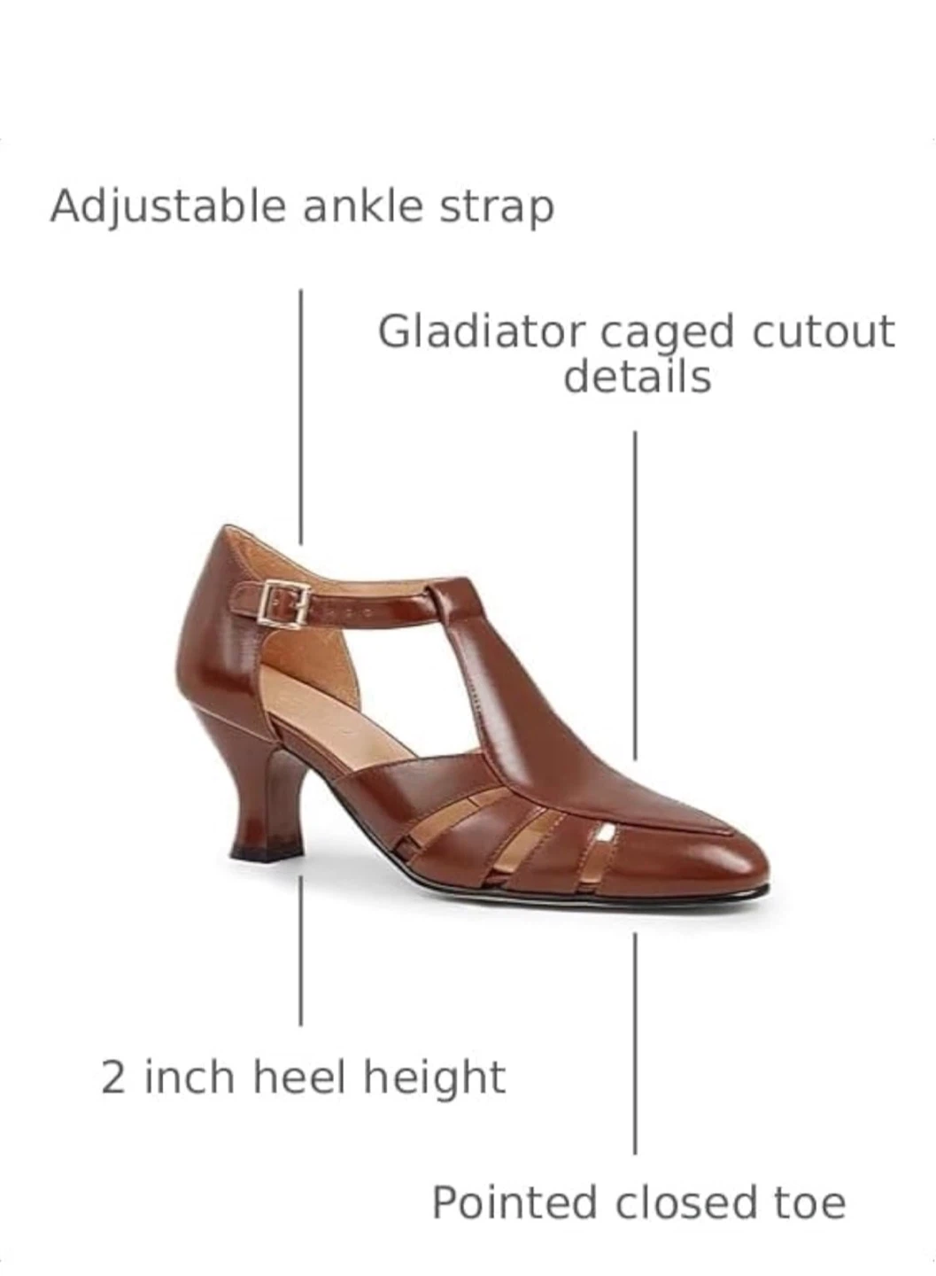 Coutgo Womens Dress Shoes Vintage Cutout Pumps - photo 2