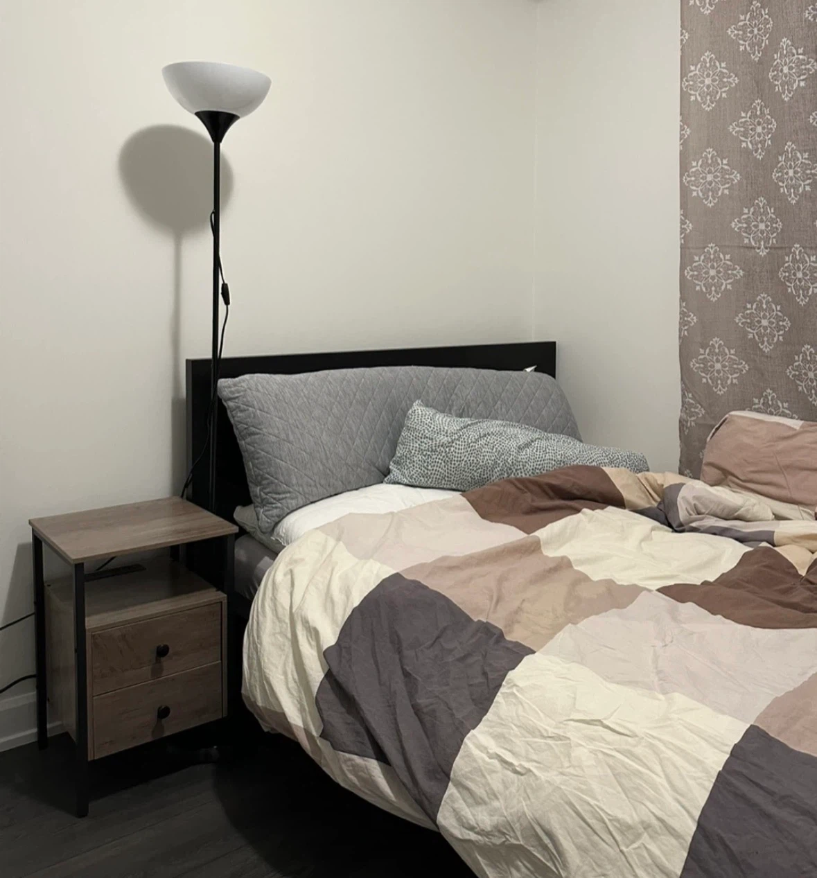 Full size Ikea malm bed frame with foam mattress