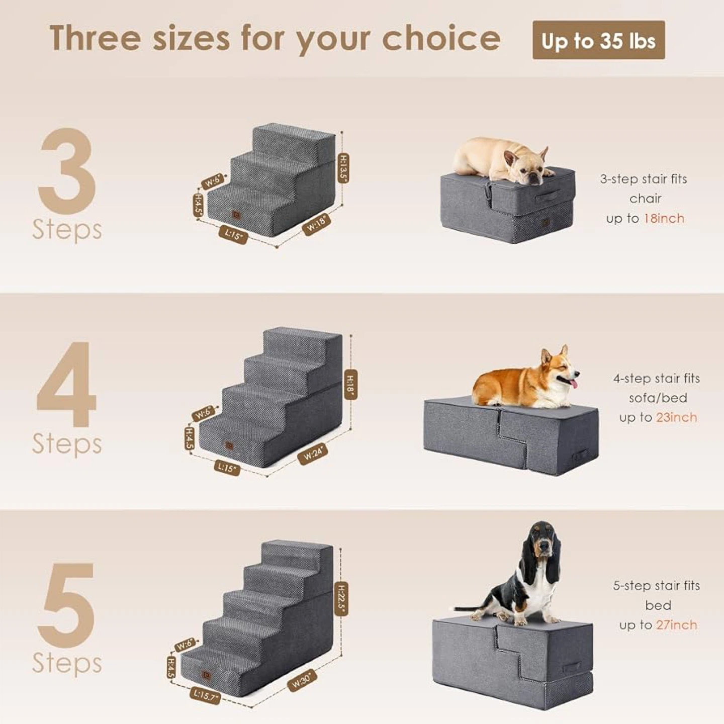 EHEYCIGA Dog Stairs for Small Dogs - photo 3
