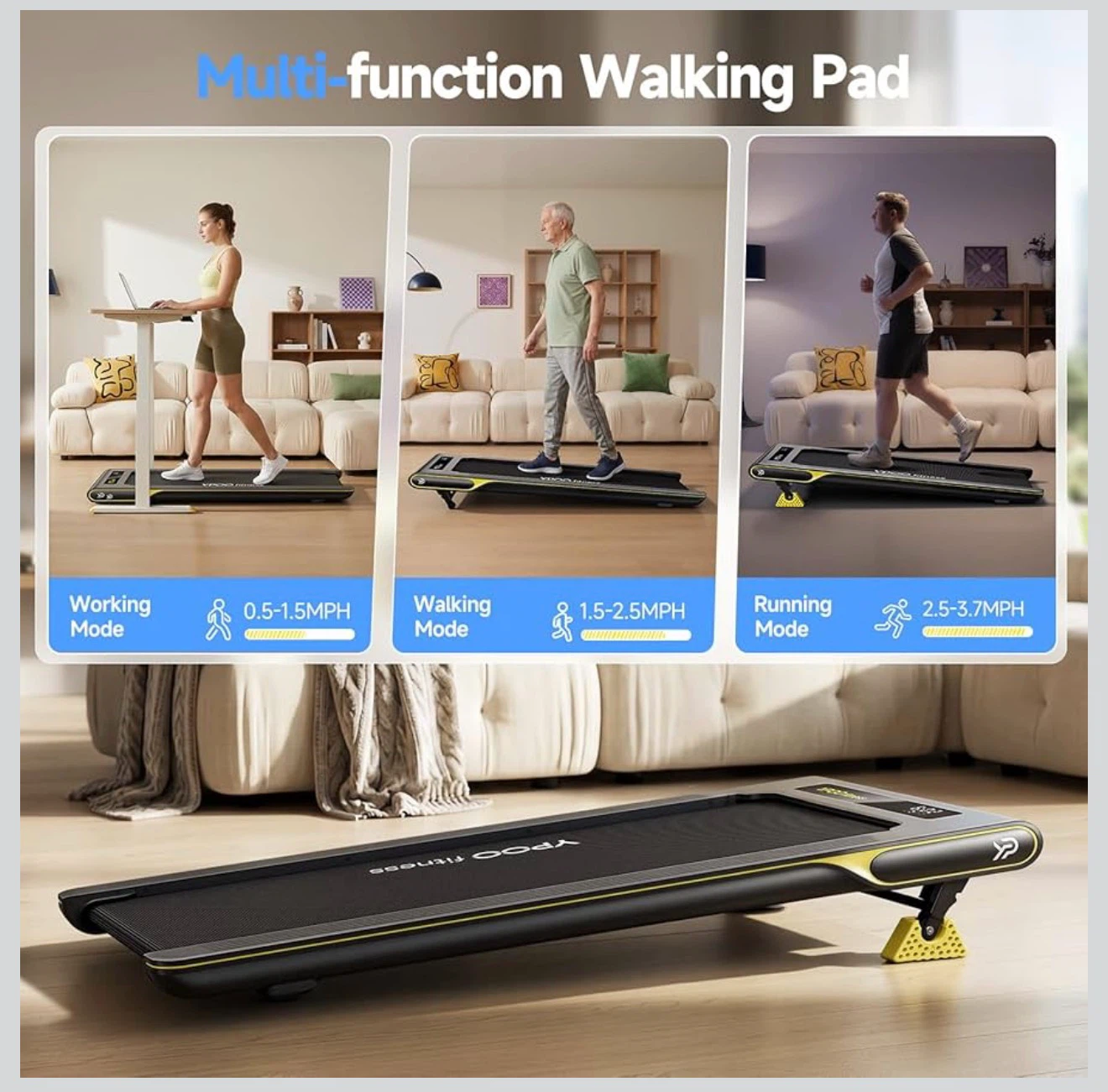 YPOO 3-in-1 Ultra Slim Walking Pad Treadmill - photo 4