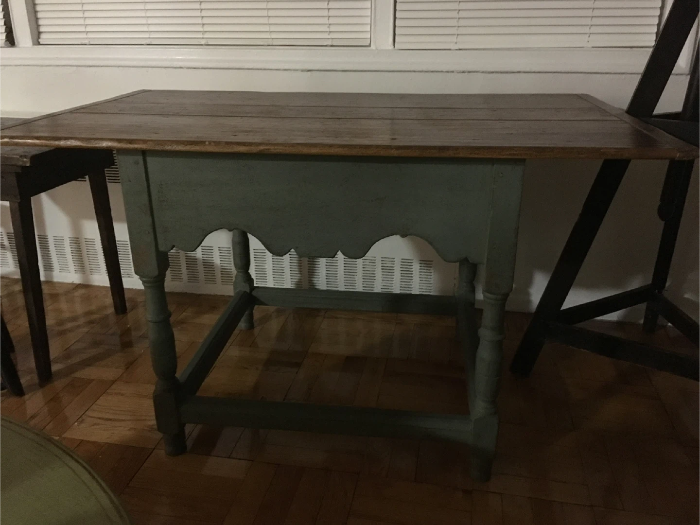 Rustic Painted Wooden Side Table - photo 2