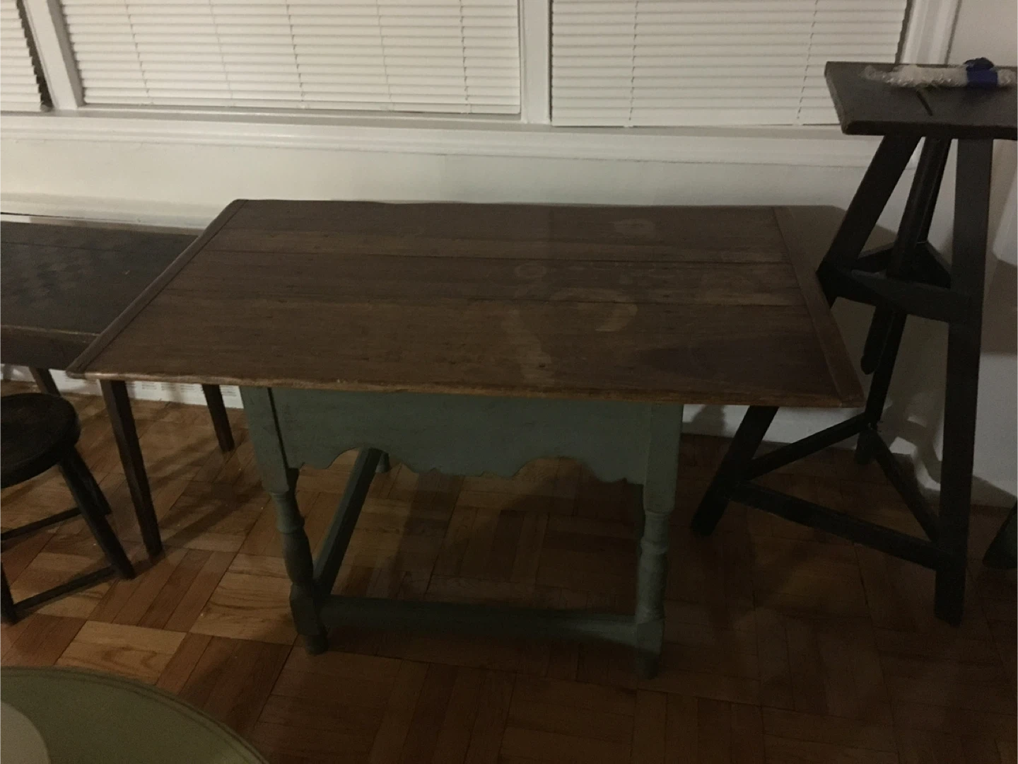 Rustic Painted Wooden Side Table