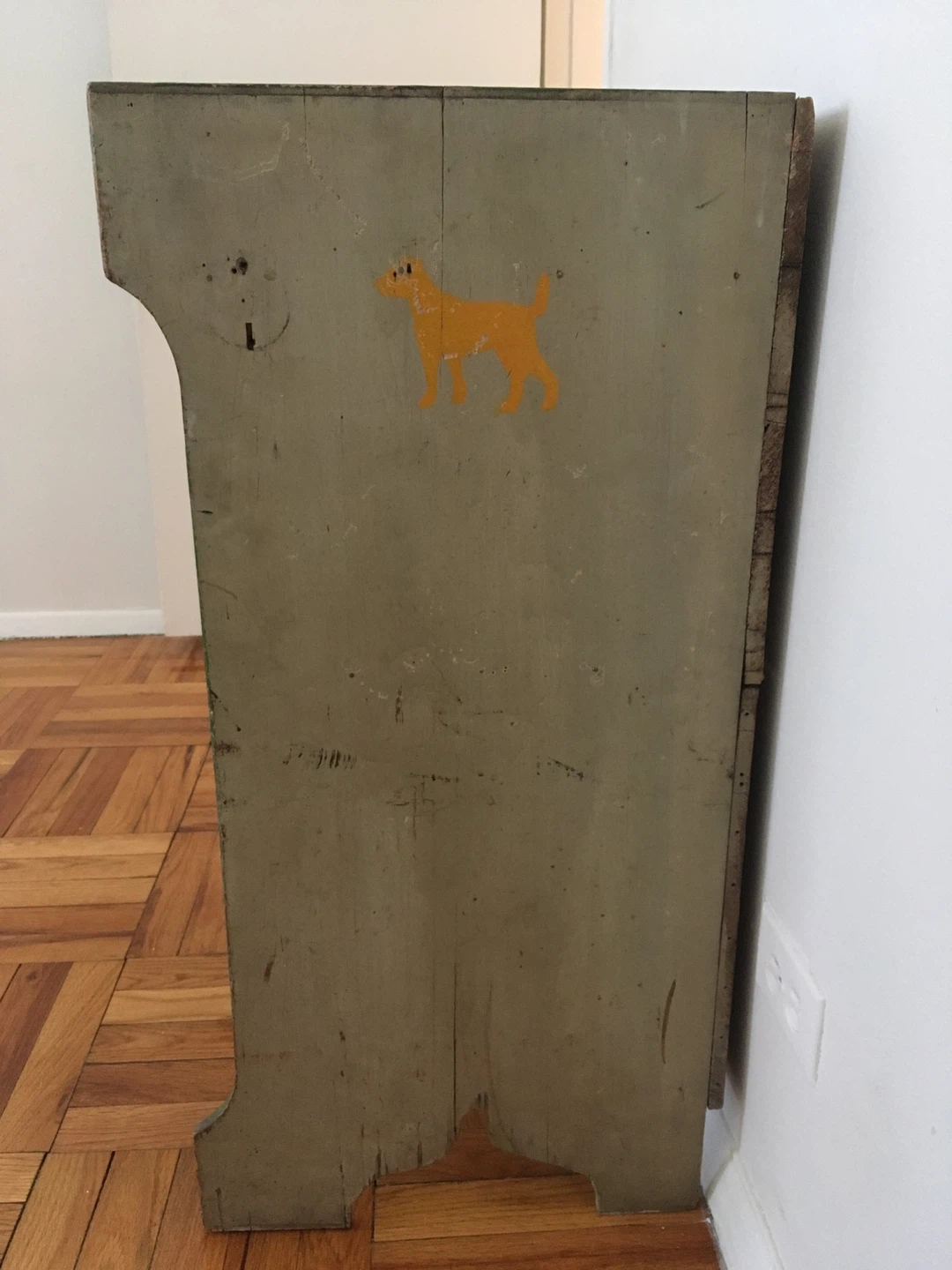 Vintage Hand-Painted Wooden Kids Shelving Unit