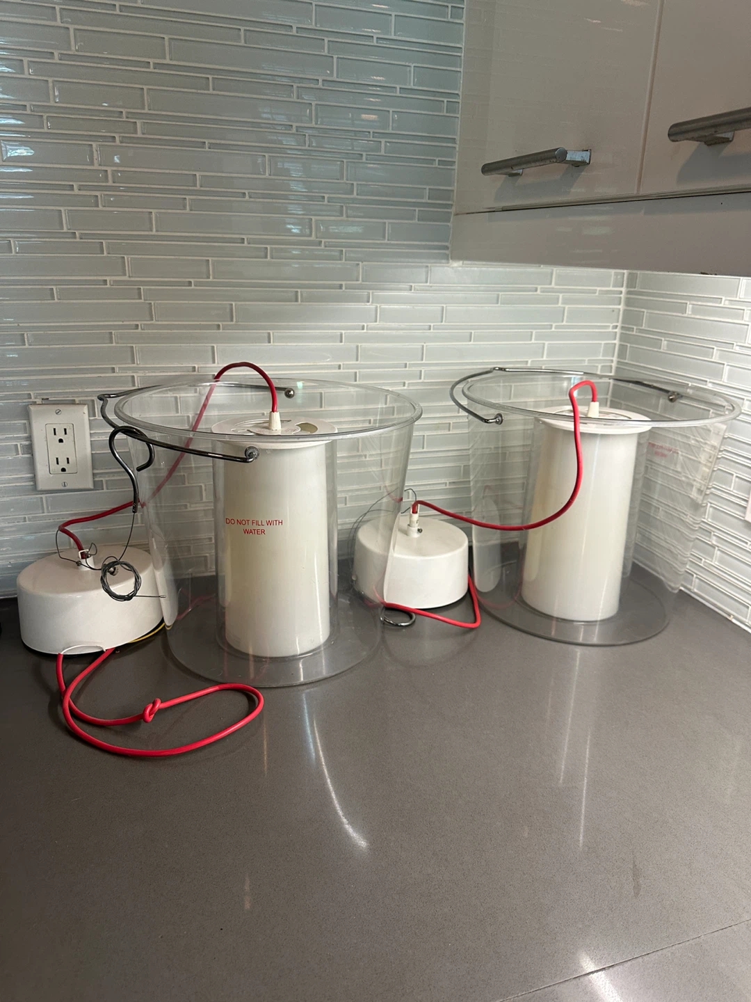 2 RARE vintage IKEA PS LUCITE BUCKET CEILING LIGHTS MODERN LAMP - photo 5
