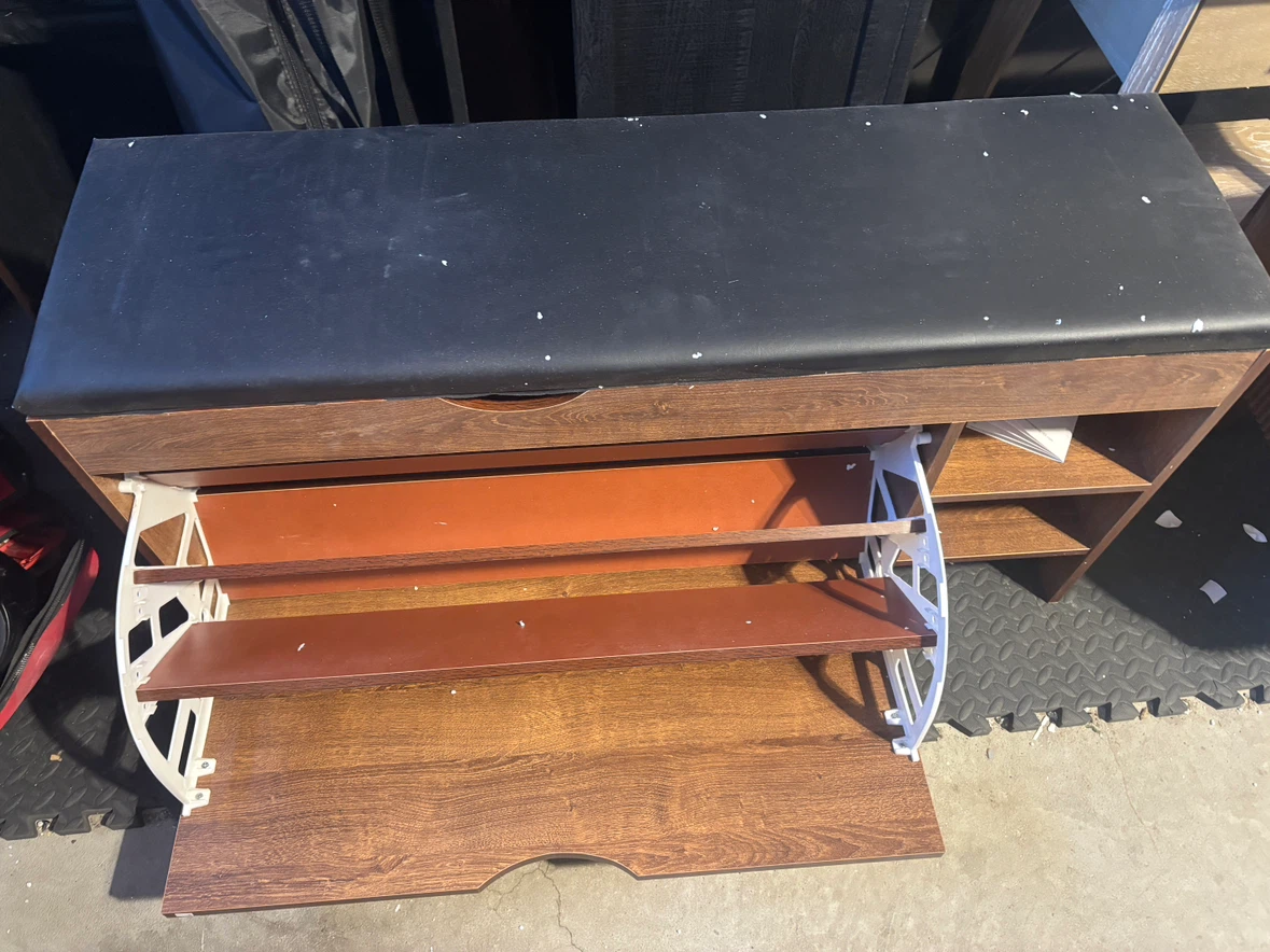Shoe storage bench with padded seat - photo 3