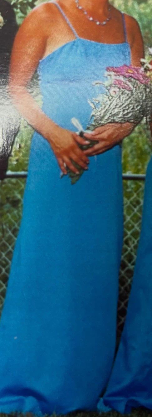 Blue spaghetti strap maxi dress