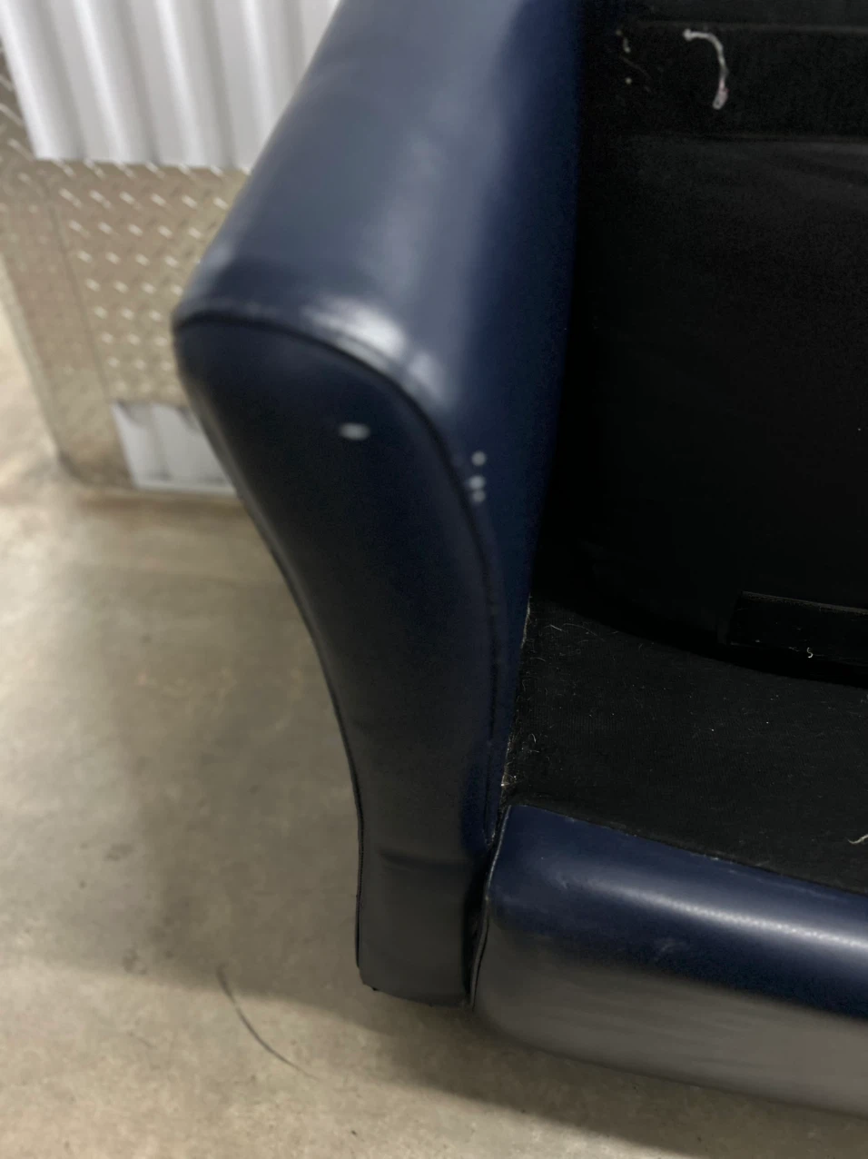 Navy Blue Faux Leather Accent Chair - photo 2