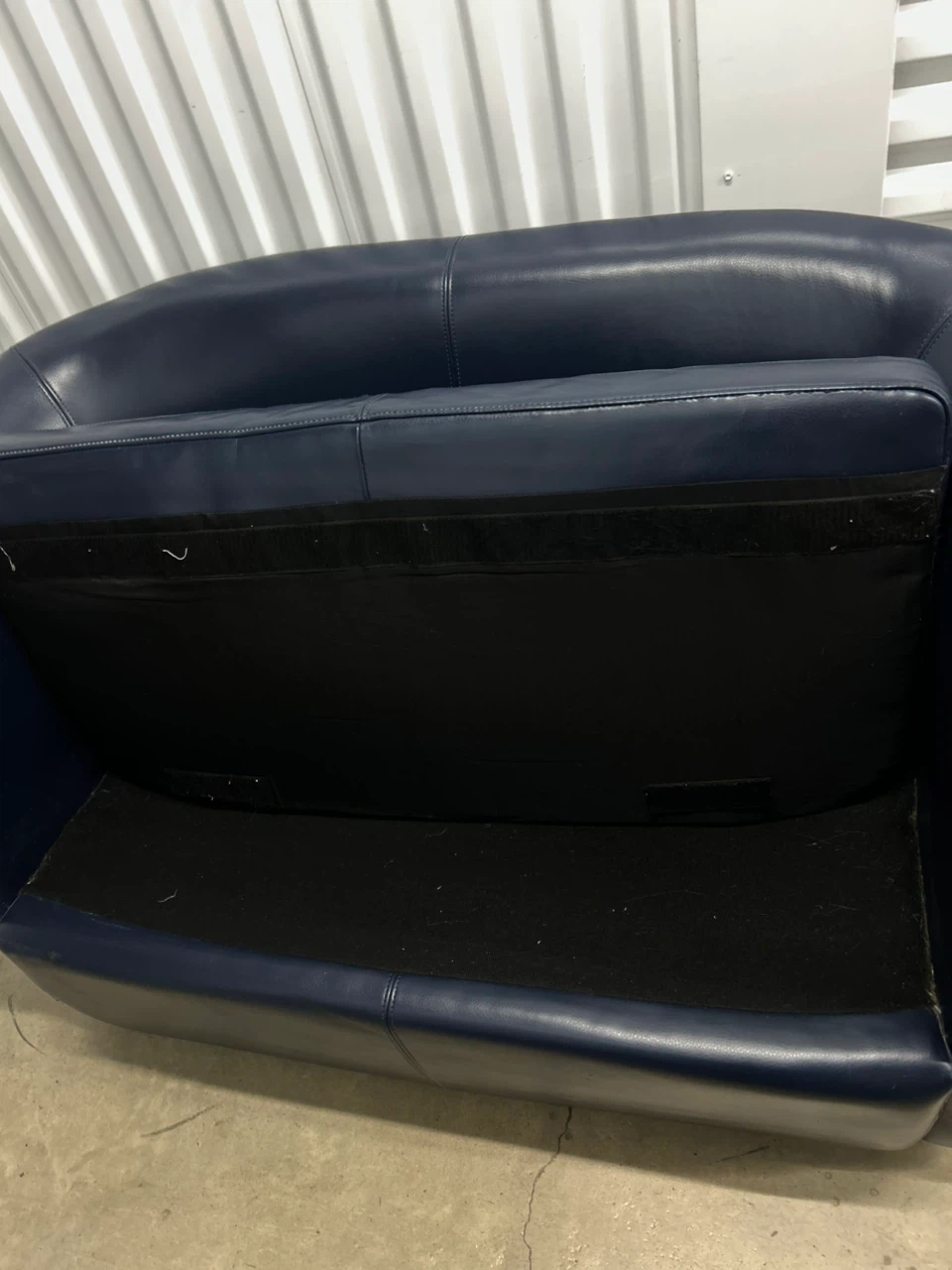 Navy Blue Faux Leather Accent Chair - photo 3