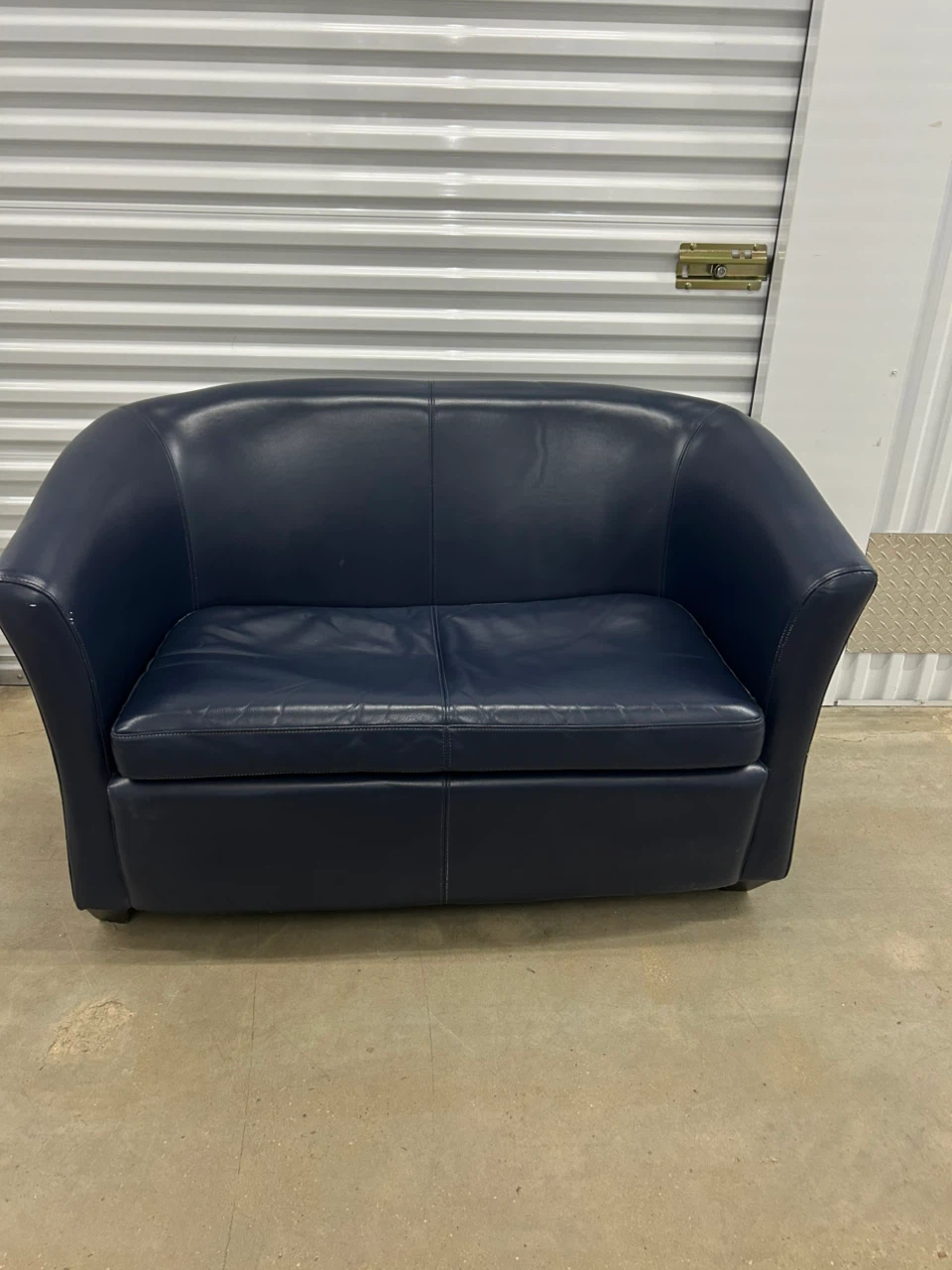 Navy Blue Faux Leather Accent Chair