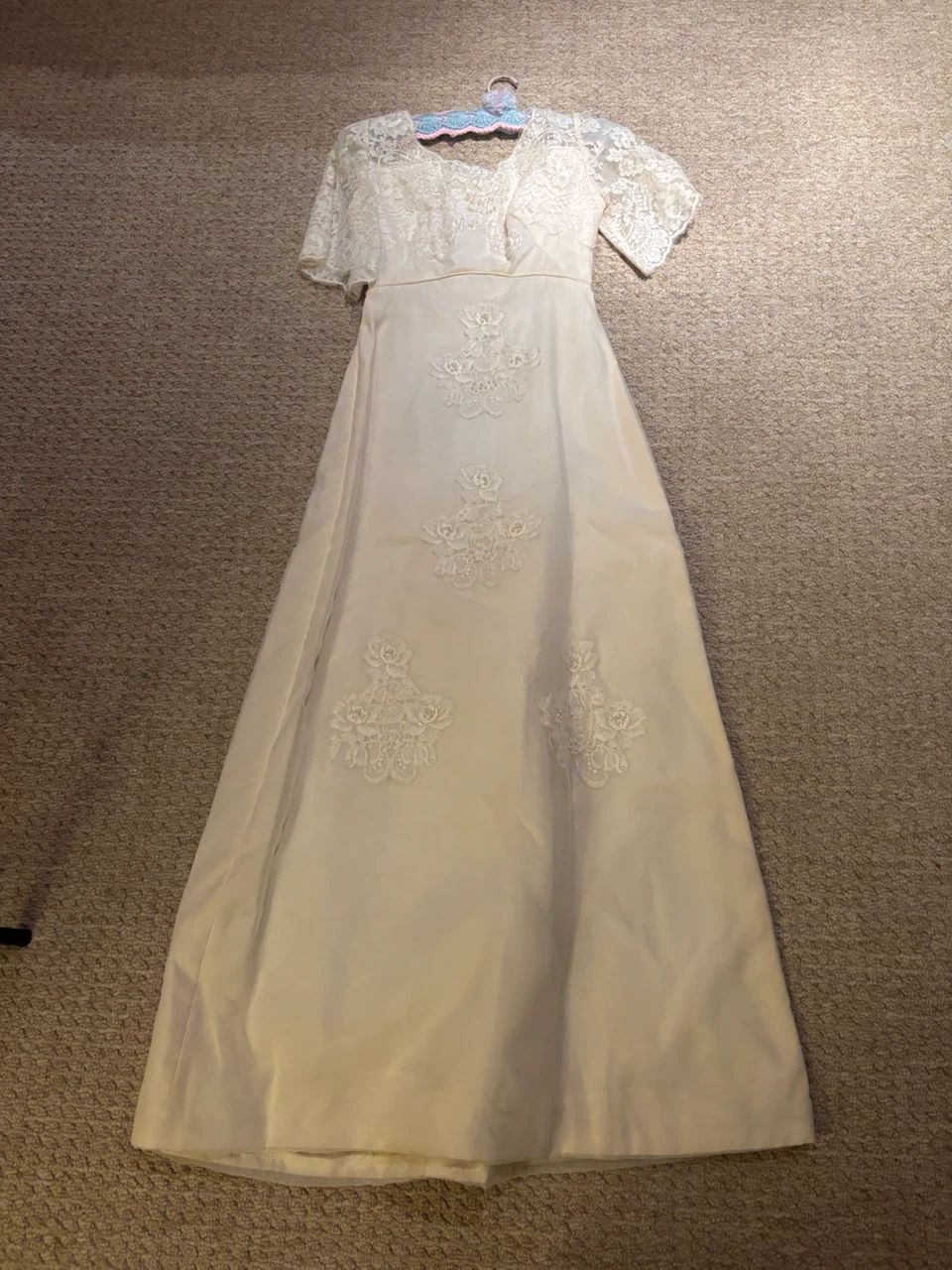 Vintage Lace and Satin Wedding Gown