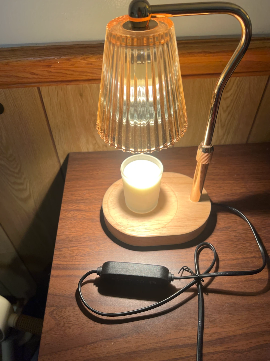Amber Glass Candle Warmer Lamp - photo 2