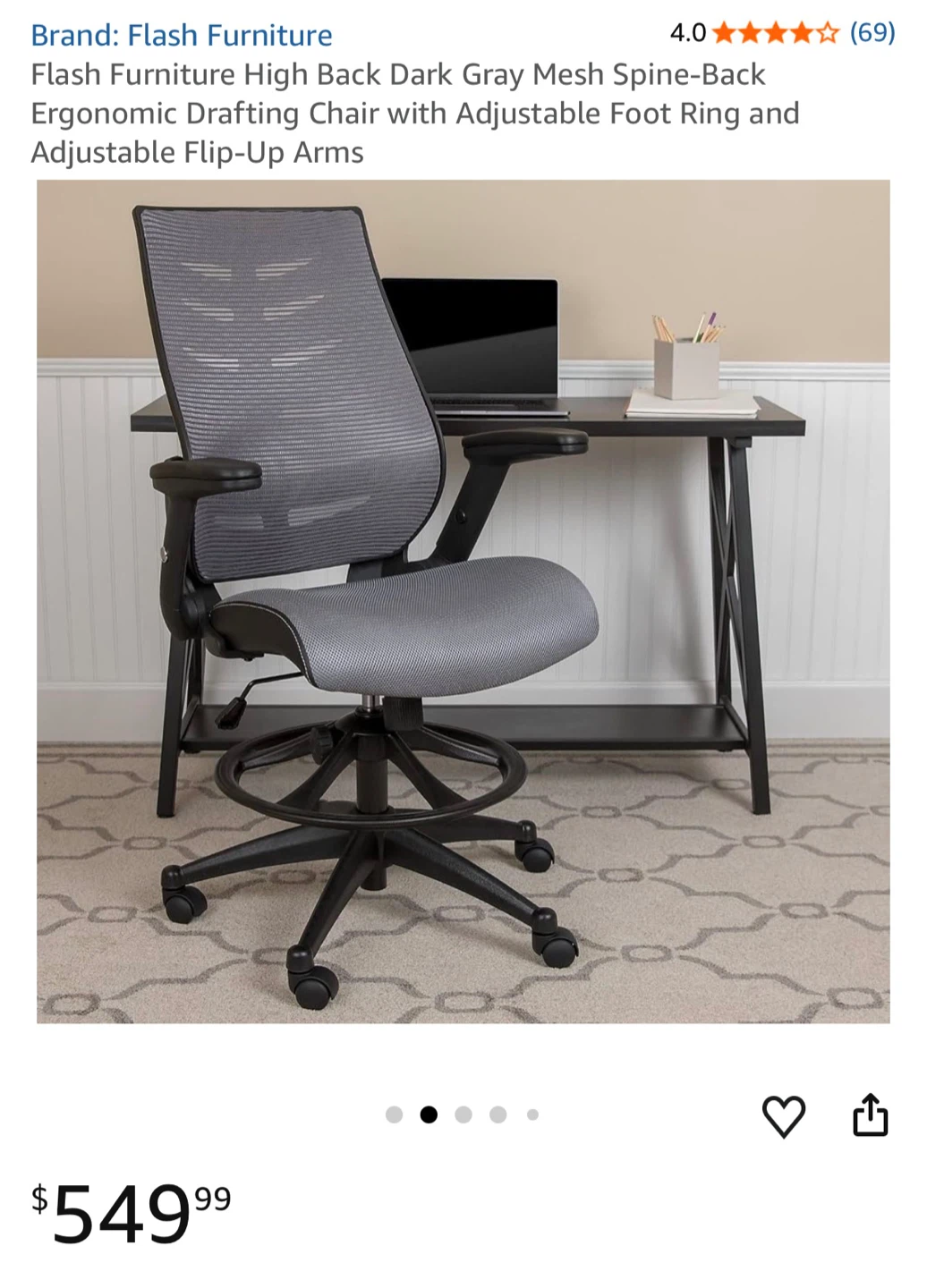 High Back Ergonomic Drafting Chair - photo 3