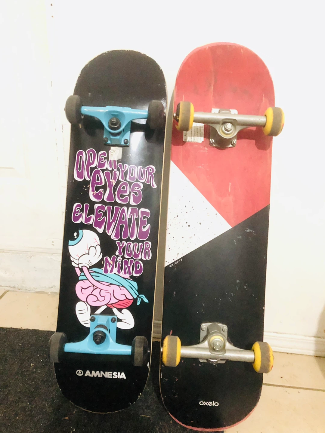 Amnesia and Oxelo Skateboards