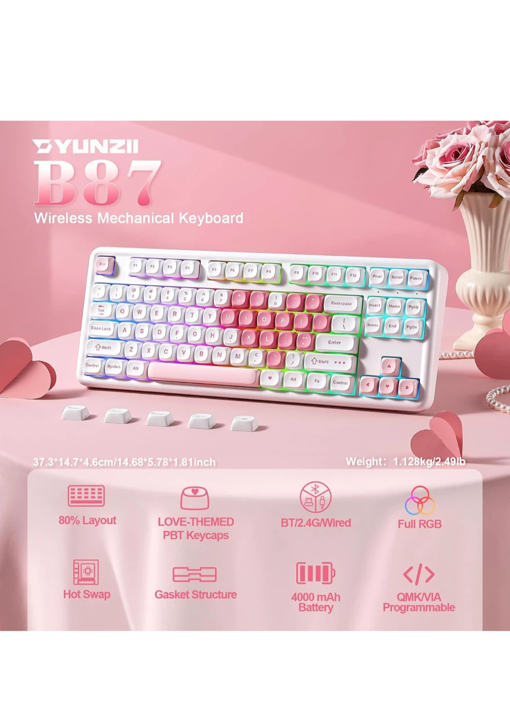 Yunzii B87 Wireless Mechanical Keyboard - photo 2