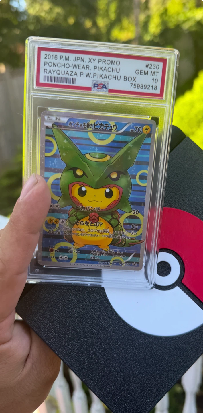 PSA 10 2016 Japanese Pikachu Poncho-Wear Rayquaza Card - photo 2