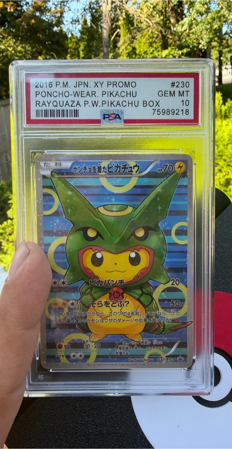 PSA 10 2016 Japanese Pikachu Poncho-Wear Rayquaza Card - photo 3