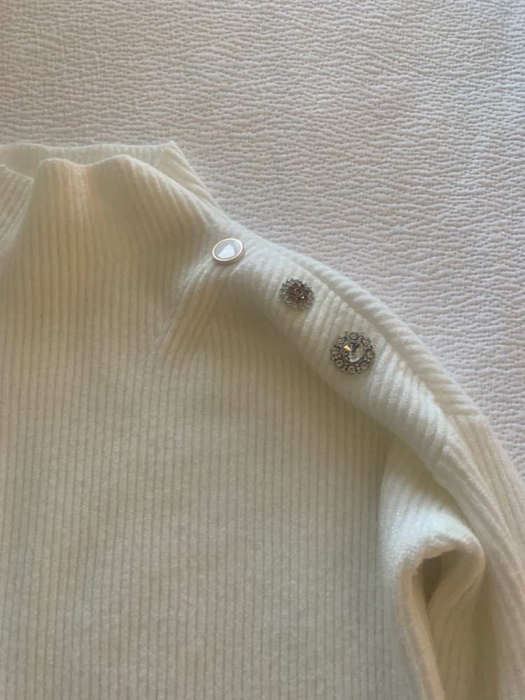 Laura Petites White Ribbed Mock Neck Sweater - photo 2