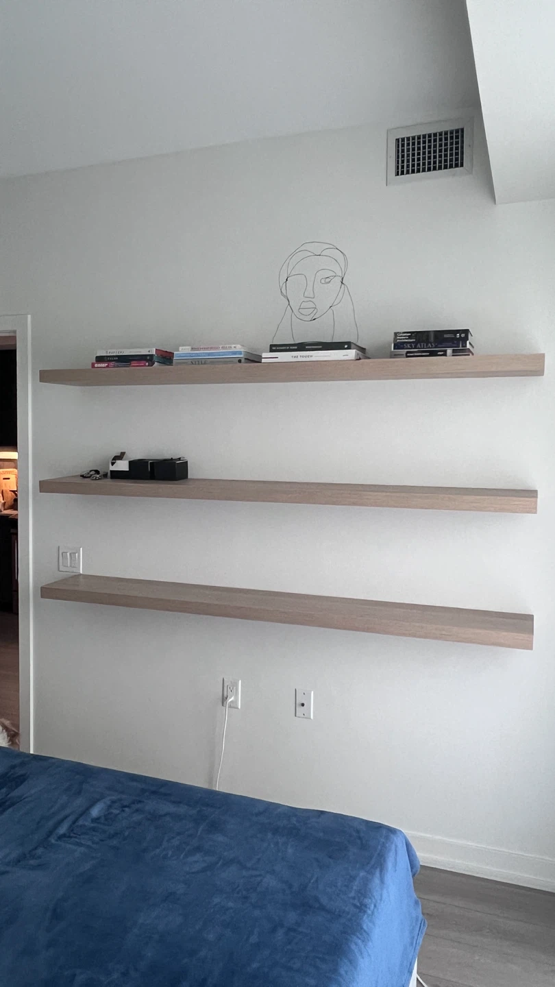 Set of 3 Wood-Finish Floating Shelves