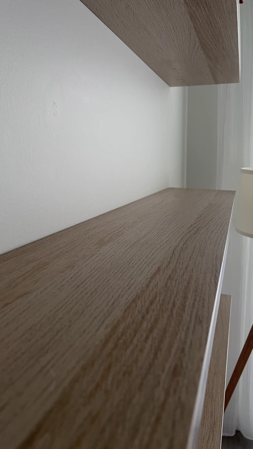 Set of 3 Wood-Finish Floating Shelves - photo 2
